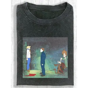 Men's 100% Cotton T-Shirt- Monster and Red Liquid Print T-Shirt, High-Quality Batik Cotton Retro Fashion Brand T-Shirt, Men's T-Shirt, Daily Wear Popular T-Shirt, Holiday Gift, Perfect Present