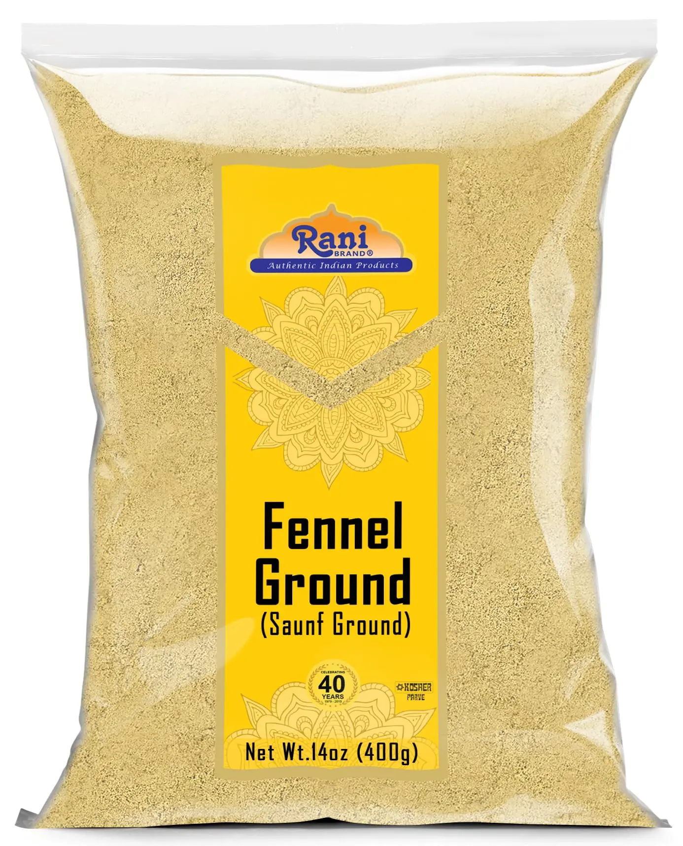Rani Fennel Ground (Saunf) Powder Spice 14oz (400g) ~ All Natural | Gluten Friendly | NON-GMO | Kosher | Vegan | Indian Origin