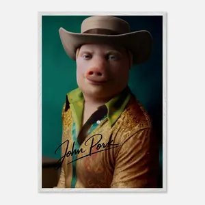 1 OF 1 SIGNED JOHN PORK PORTRAIT | Premium Wooden Framed Poster With Premium Matte Paper 70x100 cm / 28x40″