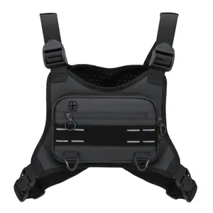 Sports Chest Bag for Men Women, Water Resistant Lightweight Front Running Vest Bag With Built-In Phone Holder & Extra Storage for Workouts, Cycling, Ski&Hiking