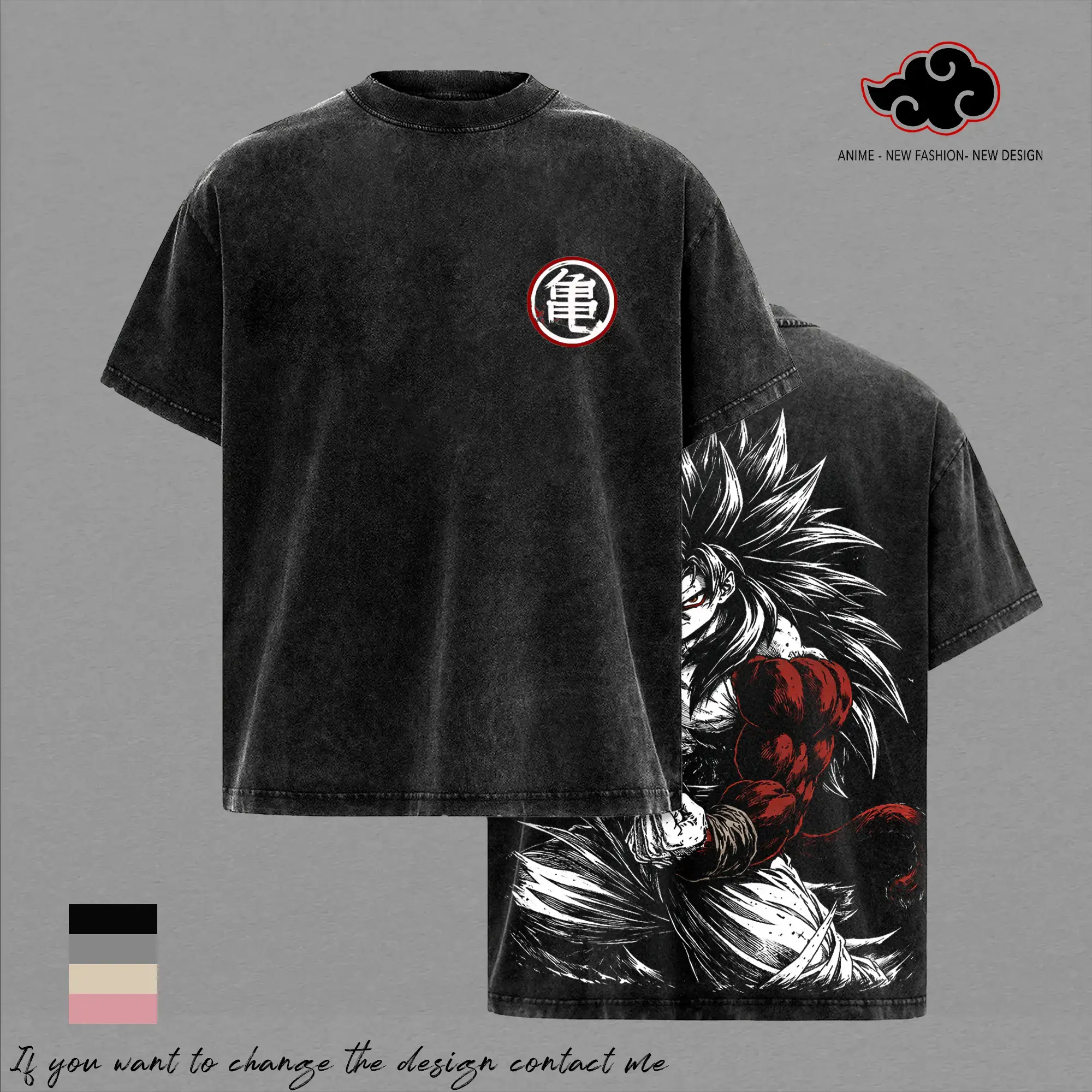 Kakarot SSJ4 DBZ Anime T-Shirt | Vintage Acid Wash Graphic Tee | Heavyweight Cotton Streetwear Top | Oversized Super Saiyan 4 Shirt | Cool Anime Gift for DBZ Fans 2026