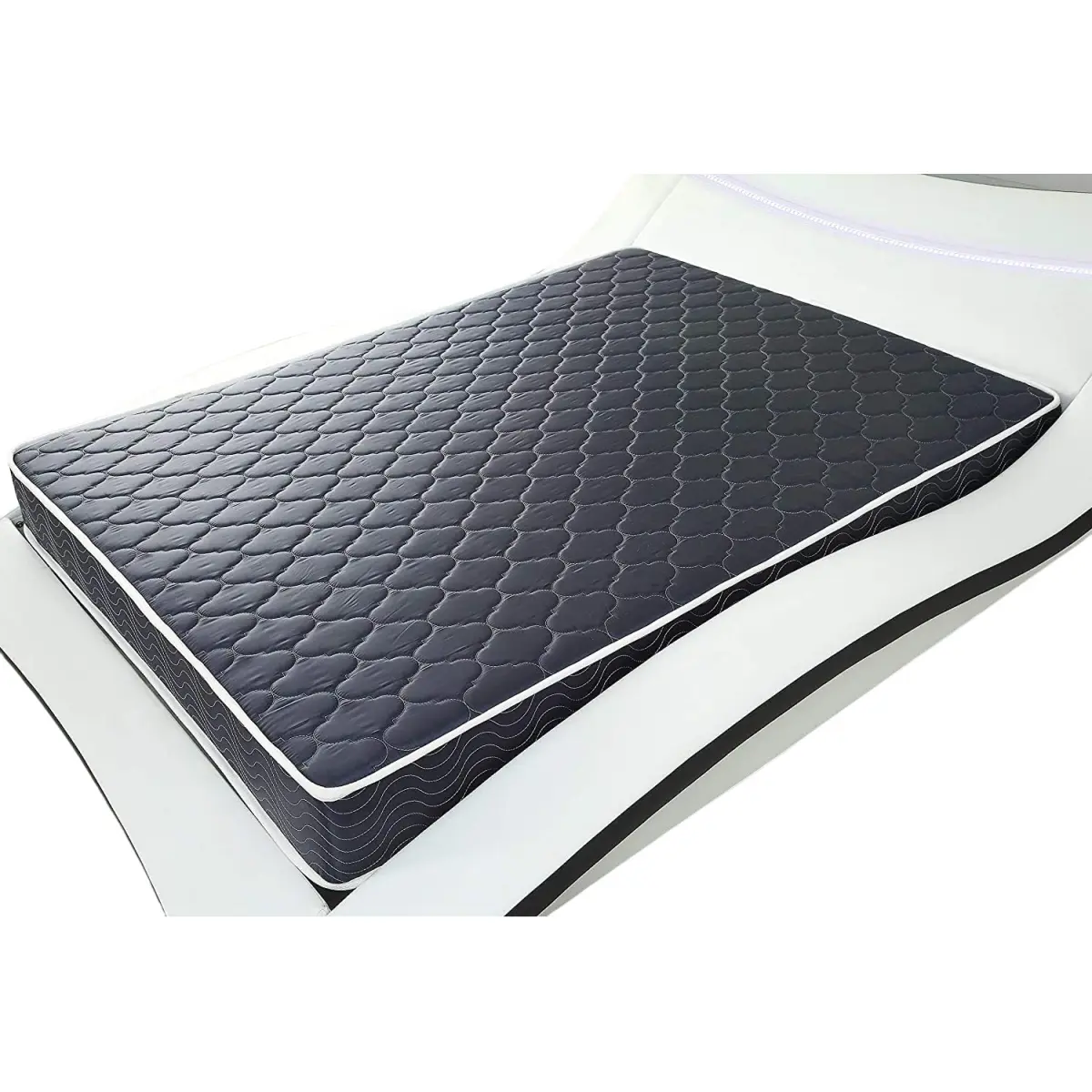 Full Size 6-in High-Density Waterproof Foam Mattress for Adults, Navy Blue Diamond-Quilted Breathable Fabric, 75.00x54.00x6.00 In Compressed Packaging, Cooling Sleep via Quilted Airflow, 6 Inches, Diamond Quilting