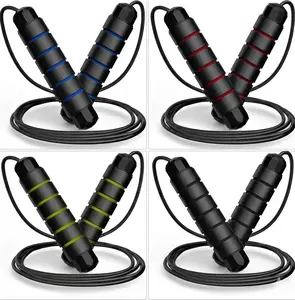 Adjustable Jump Rope, Tangle-Free Steel Cable with Ball Bearings, Foam Handles, Lightweight & Portable for Women and Men