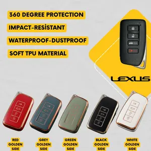 LEXUS 4-Button Key Fob Cover for GS350, GS450h, GS300t, ES350, ES300h, GS F, LX570 - Tpu Smart Key Case
