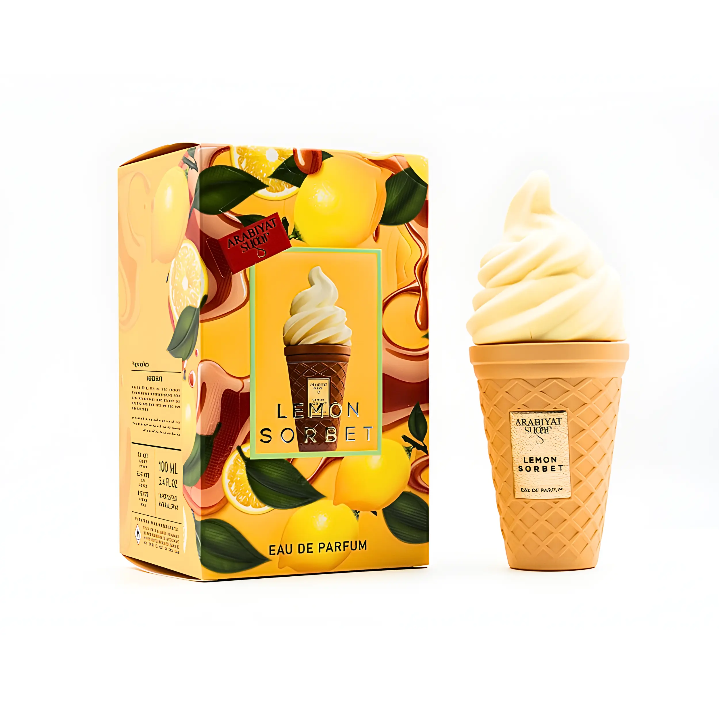 Arabiyat Sugar Lemon Sorbet Eau De Parfum, Sweet Gourmand Perfumes with a Citrus Vanilla Scent, a Bright Celebration Fragrance, 3.4 fl.oz