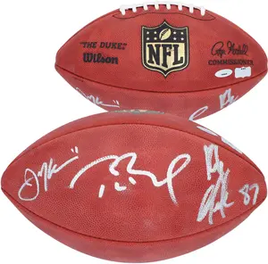Tom Brady, Rob Gronkowski, & Julian Edelman New England Patriots Autographed Duke Football - Fanatics Authentic Certified
