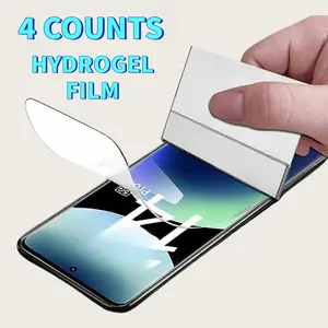 4PCS Premium Soft Protective Hydrogel Film Suitable for Redmi Note 15 15Pro 15Pro+ 5G 5 G 14Pro+ 14ProPlus Plus 14 14Pro Screen Protectors Suitable For RedmiNote14 Pro Note14Pro 4 5 G Nano-Coated HD Protective Films Not Glass