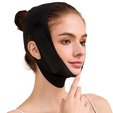 Chin Strap for Sleeping,Adjustable Chin Strap,Jaw Strap,Jawline Shaper,V Line Lifting Mask,Face Lifting Strap,Facial Beauty Tool,Black