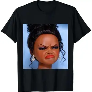 [] MONO LABEL Angry Disgusted Black Doll Face Meme T-Shirt
