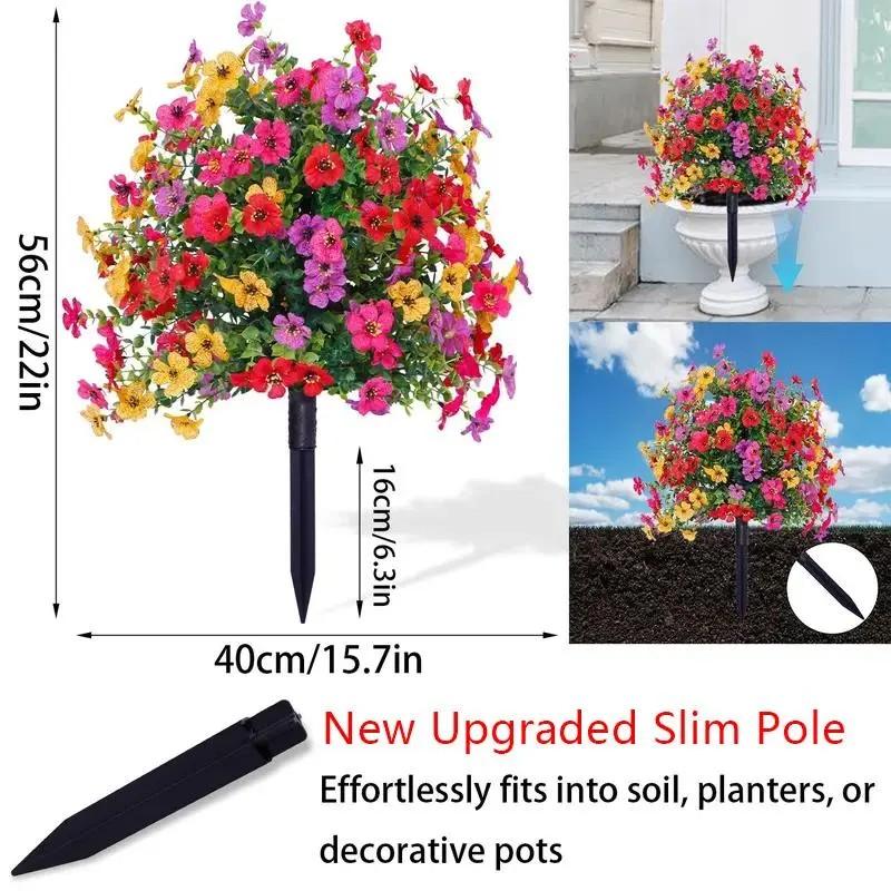 Lifelike Artificial Daisy with Eucalyptus Leaves | Waterproof Faux Greenery for Home Garden Porch Patio Decor