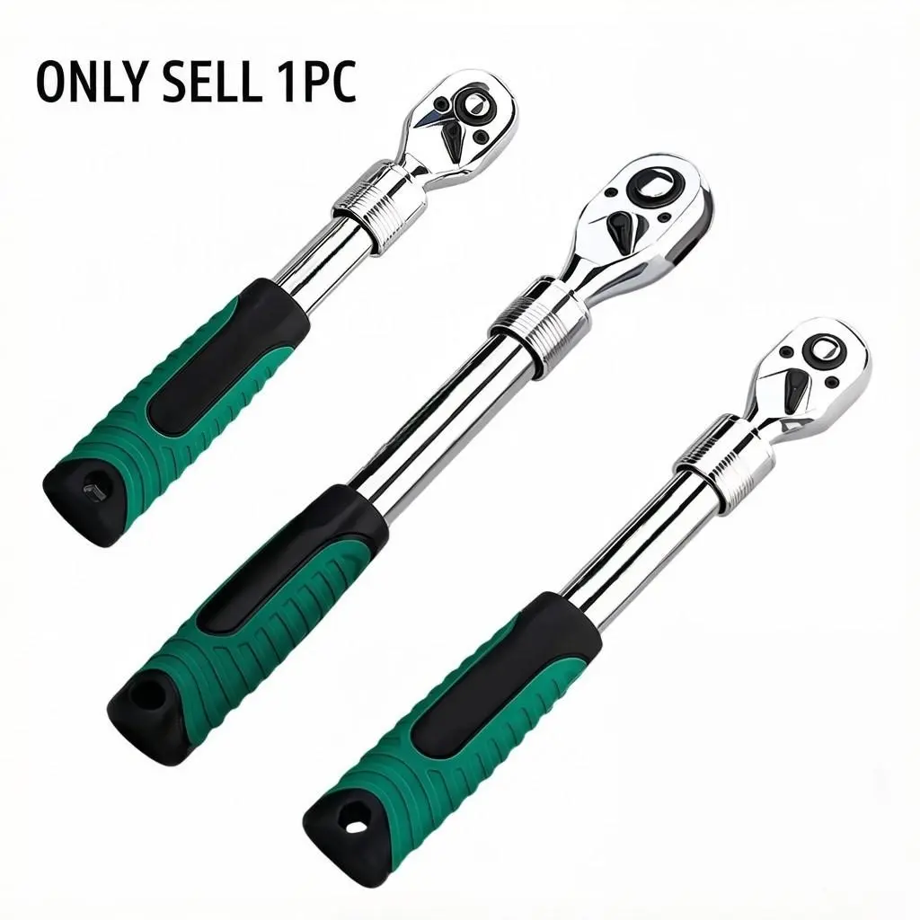 72-Tooth Extendable Ratchet Wrench, Adjustable Wrench, Ratcheting Wrench Tool, Wrench Tool – Durable Alloy, Multi-Size Quick-Socket, Ergonomic for Auto Repair & DIY