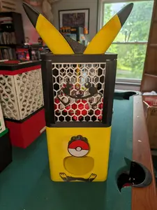 Pikachu Pokémon 3D Printed Gacha Pop Machine – Modular Stackable Capsule Dispenser