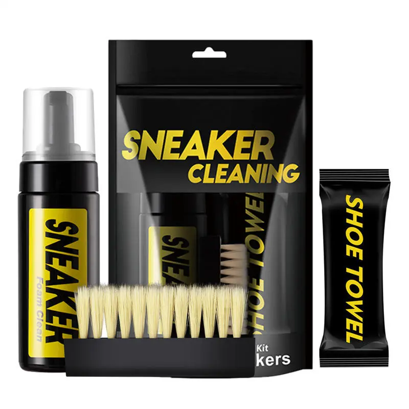 Shoe Cleaner Kit for Sneaker, Water-Free Foam Sneaker Cleaner 5.3Oz with Shoe Brush and Shoe Cloth,Work on Most Shoes