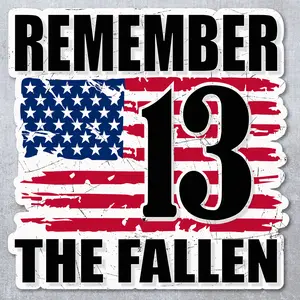 Soldier Memorial Fallen 13 Soldiers Sticker with UV Protection & Water Resistant Design for Lasting Tribute