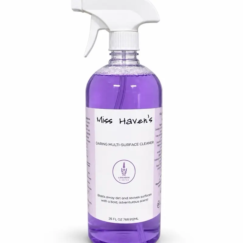 Miss Haven's Daring Lavender Spray - Calming Household Home Cleaner, All Purpose Freshening Spray-Based All-Purpose Cleaner for Multi-Surface Use