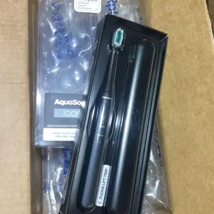 AquaSonic Icon Rechargeable Travel Power Toothbrush - Oral Rechargeable Electric with Soft-Touch Handle, Travel Case, and Smart Timers - Storage