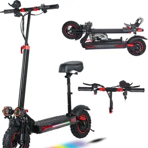Electric Scooter – 34 mph top speed, 11" solid tires, 1200W motor, 34 mile range, foldable commuter scooter with dual brakes Adjustable Handlebar Height
