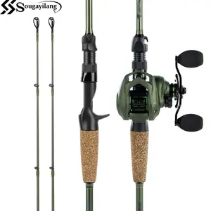 Sougayilang【Spot goods】 Spartacus II Dual-Section Fishing Rod and Reel Set, Casting Kit, Rod and Reel Combination, Graphite Carbon Fiber Rod Blank, Two-Section Outdoor Sports Fishing Rod