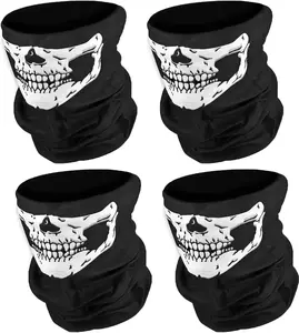 Skull Face Balaclava 4-Pack – Skeleton Mask for Men, Motorcycle, Cycling, Skiing, Hiking, Halloween, Outdoor Sports