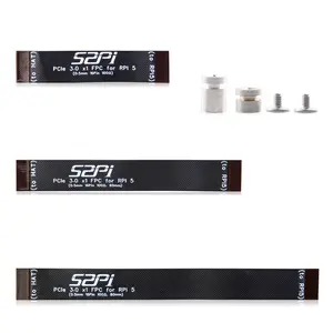 52Pi 3PCS 16Pin 0.5mm Pitch PCIe FPC Cable 40mm/60mm/80mm for Raspberry Pi 5 & PCIe M.2 M-Key NVMe SSD PCIe Peripheral Board