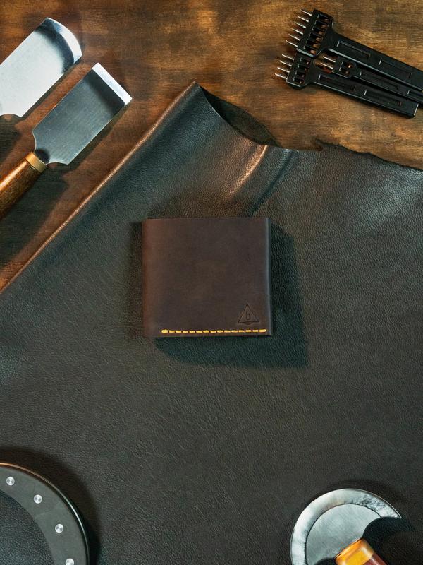 Men's Leather Wallet Handmade Hand Stitched Hand Waxed Burnished Edges Button Closure Bifold Style Best Valentines Gift For Him, Birthday Gift, Anniversary Gift For Husband, Boyfriend Gift