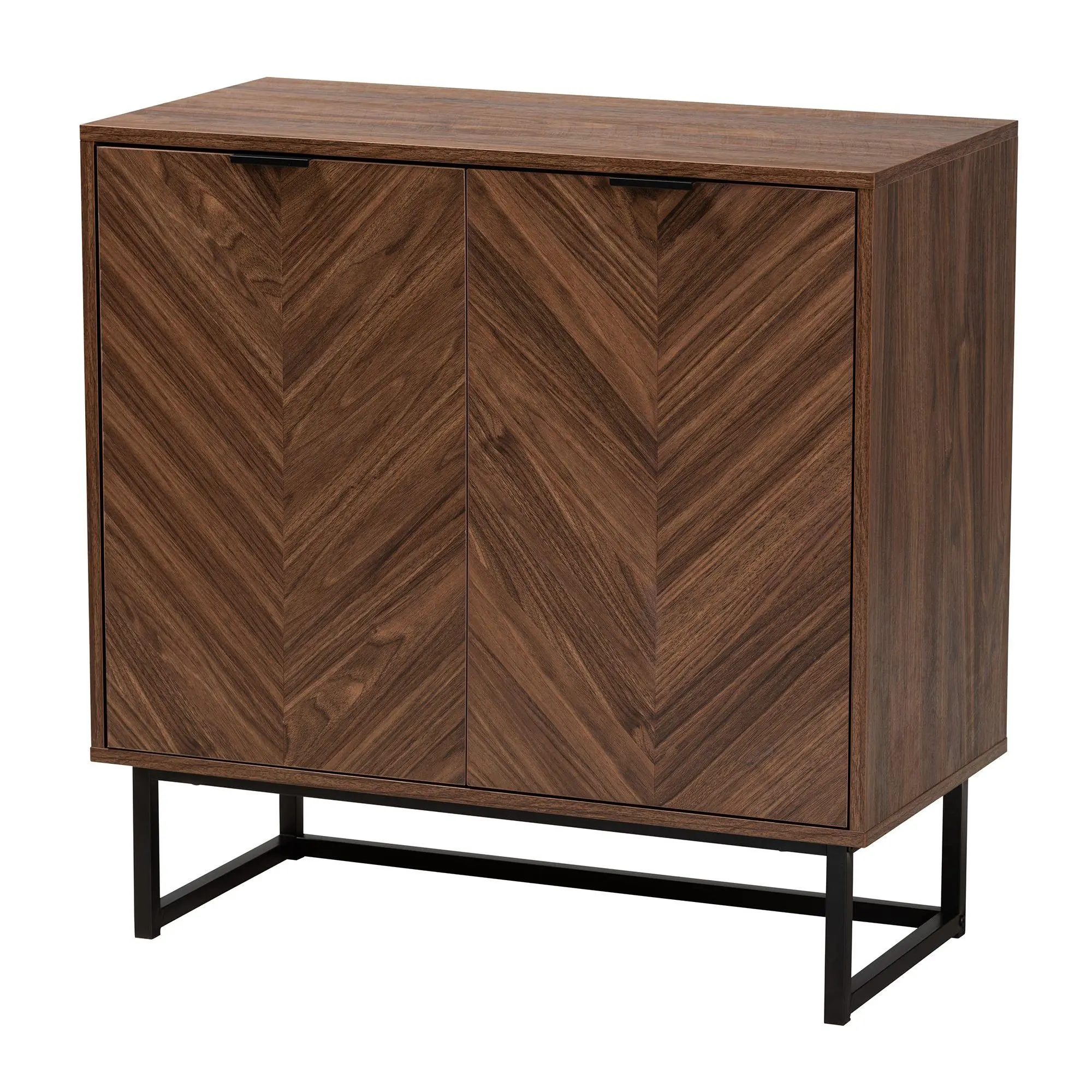 Baxton Studio Sadia Walnut Brown Wood Storage Cabinet