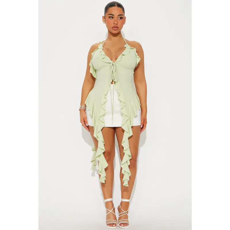 fashion nova tank dresses Buy Jute Laced Off-white Dress Embellished with Jute Lace, Miniature Beads  and Mirrors main image 0