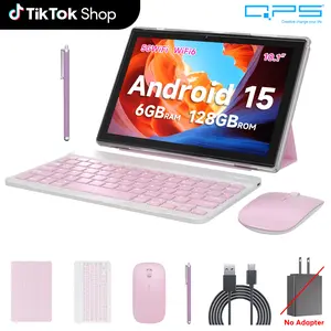 PEICHENG 2026 Android 15.0 Tablet with 10.1" IPS Display, 6GB native RAM(expandable to 20GB),128GB ROM (1TB Expandable Max) Octa-Core 2.0GHz,WiFi6 5G & BT5.0 with Keyboard/Mouse/Stylus Bundle, tablets on sale, tablet bundle, Summervibes, PINK