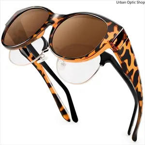 Polarized Fit Over Sunglasses for Women Men, Lightweight UV400 Protection Anti Glare Wrap Around Sun Glasses, Wear Over Prescription Glasses for Driving Travel Outdoor