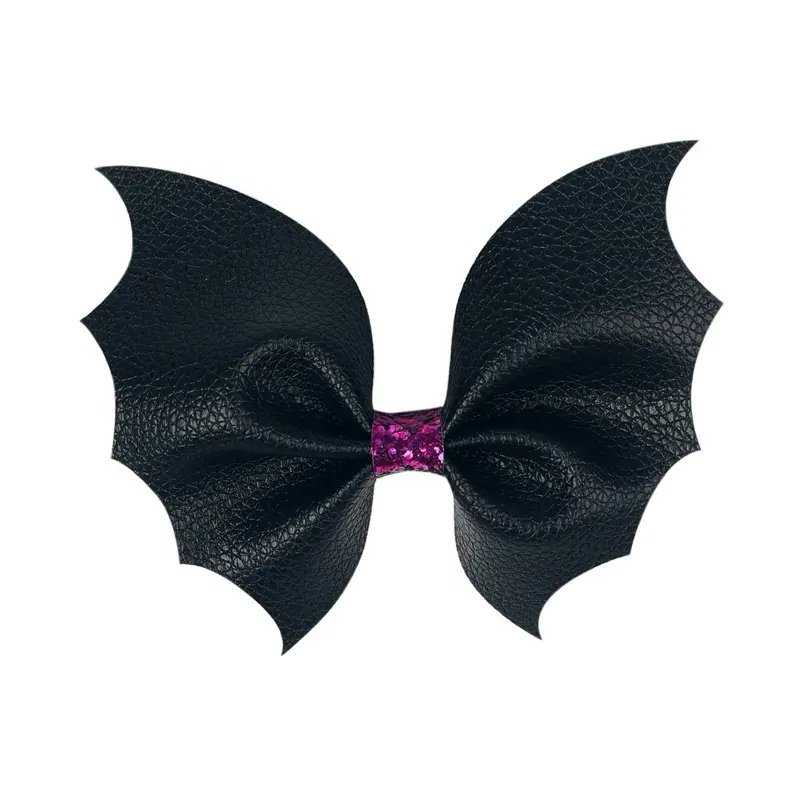 Black and Purple Bat Hair Bow
