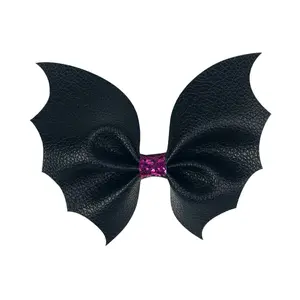 Black and Purple Bat Hair Bow