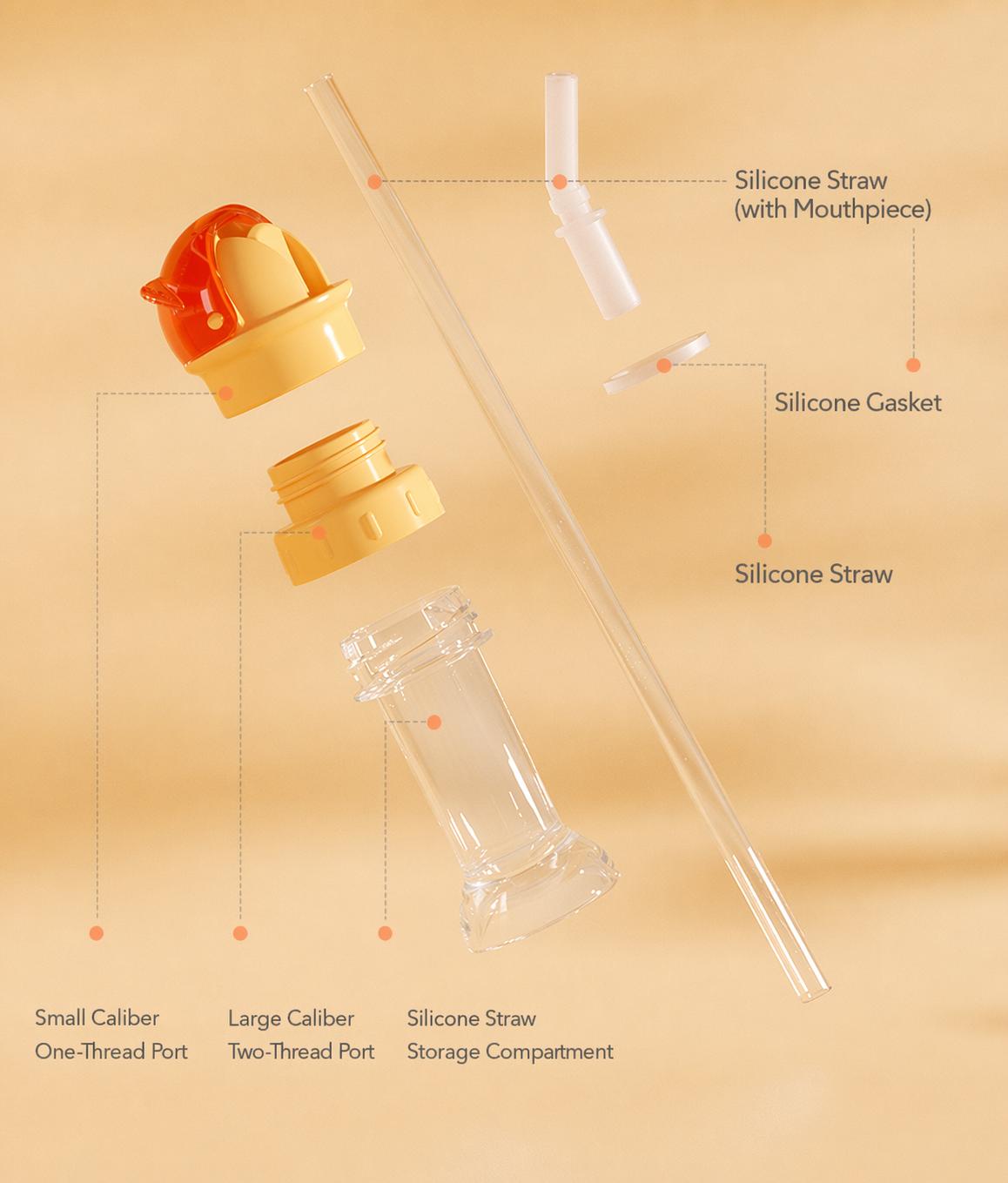 2-in-1 Bottle Cap with Straw – Fits 28mm & 35mm Bottles ,Spill-Proof Cute Drinking Lid,Universal Dual Size Bottle Cap with Straw – Fits Water & Soda Bottles