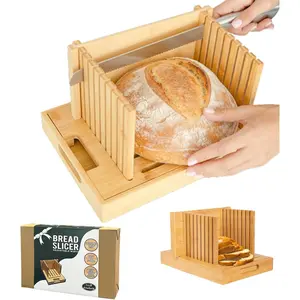 Bread Slicer Homemade Bread Crumb Catcher Tray Adjustable Width  Sourdough Rounds Loaf Sandwich Bread Foldable. No  Included. Recommended: Serrated   length 10-12 inches