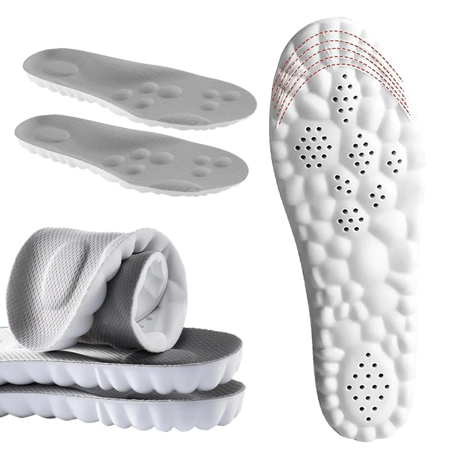 4D Insoles - 4D Cloud Technology Insole - Super Soft, Ultra Comfort Insoles, 4D Sports Shoes Insoles, Acupoint Massage Insole for Foot