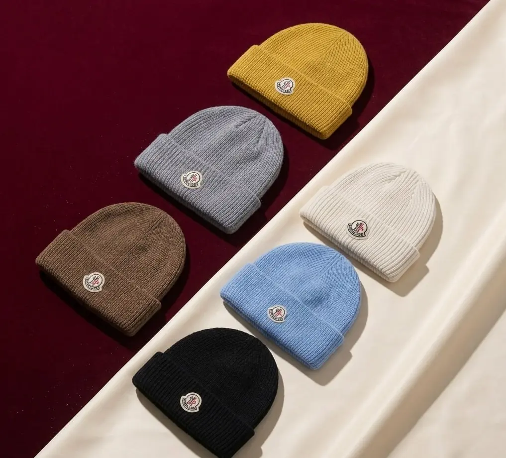 Moncler Style Logo Beanie Hat Multi-Color Variant Grid |Unisex Winter Skull Cap for Men & Women, Cozy Stretch Fit for Skiing, Snowboarding, Hiking & Everyday Streetwear