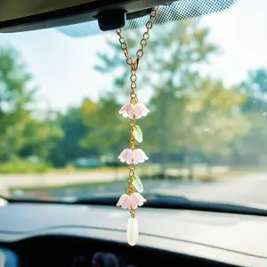 Handmade Bellflower Car Hanging Ornament, Bag Decoration, Rearview Mirror Accessory, Car Interior Decoration, Car Trinkets, Unique Gift Idea, Creative Present