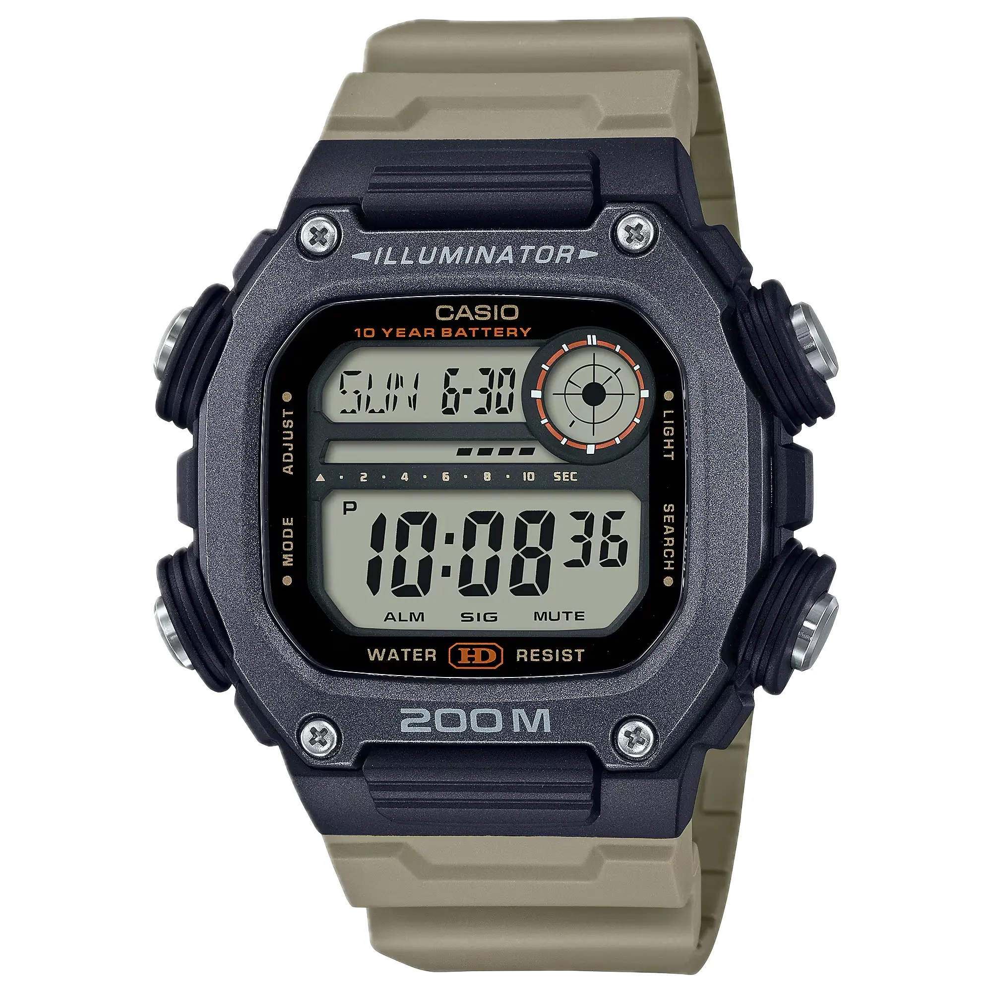Casio Men's Heavy-Duty Digital Sport Watch with Beige Strap - DW-291HX-5AV