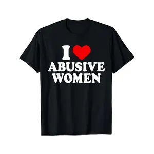 Mens Vintage Graphic TShirt Featuring Love Abusive Women Bold Red Heart Design Comfortable Fit Casual AllSeason Wear Gift Perfect Breathable Durable Print