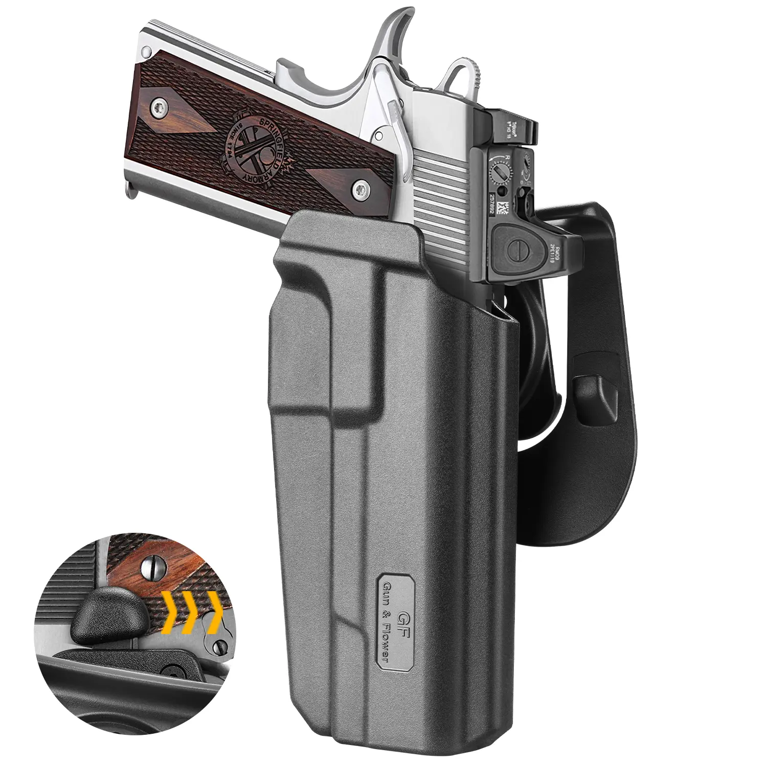 OWB holster for Colt, Elite Force, Kimber, Rock Island, Springfield, Tisas, SIG and Other 5"/4.25"/4" 1911,Optic ready,Right Hand, competition,dealsforyoudays