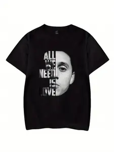 All We Need Is Love Printed Men's T-Shirt And Hoodie Canserbero Design - Fun, Casual, Summer Hip-Hop Streetwear for Trendy Men