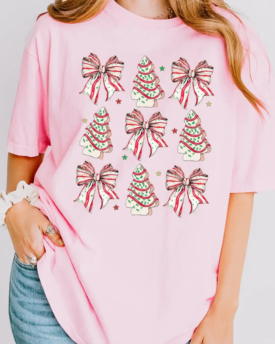 Cakes And Bows Christmas Comfort Colors Adult Ring-Spun Cotton Tee
