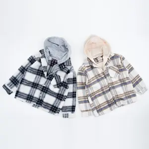Women's Oversized Hooded Plaid Flannel Jacket Flacket by HL - Versatile Casual Wear for All Occasions - Womenswear Comfort
