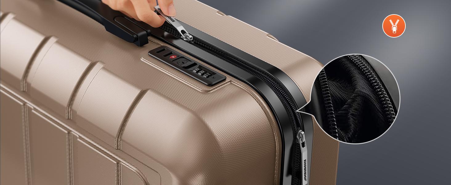 SHOWKOO 3-Piece Luggage Sets Expandable Full PC Durable Carry On Suitcase Sets Double Wheels TSA Lock High-quality for Travel, School, Business