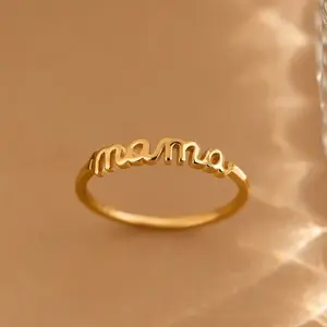 "MOM" Letter Ring Simple rings, dear mama letter simple plain ring, the perfect Mother's Day gift for mom