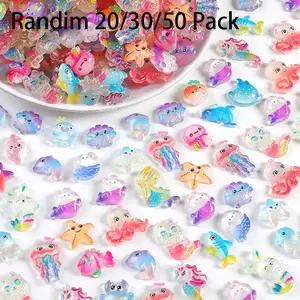 Night Glow Ocean Animal Turtle Crab Shark Resin Desktop Car Ornament, DIY Jewelry Accessories Kit, DIY Beading Accessories, Beaded Jewelry, Party Holiday Decoration Supplies