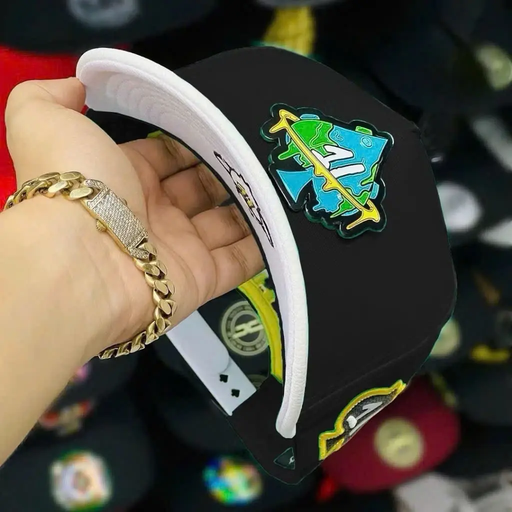 Ace Playing Cards Metal Emblem Snapback Hat | Flat Brim Baseball Cap | Poker Style Streetwear | Adjustable Unisex Cap