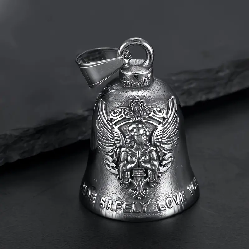 Stainless steel casting Angel motorcycle riding exorcism bell, motorcycle/bicycle bell, suitable for cyclists and women, motorcycle key chain, riding good luck bell Lingling motorcycle accessories, Bike Parts