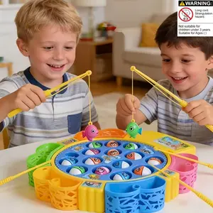 Electric Magnetic Fishing Toy, 360° Rotating Magnet Fish Game, Music Early Education, Hand-Eye Coordination, Toddler Pretend Play, Unisex Gift