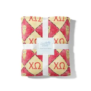 Chi Omega Flannel Fleece Blanket