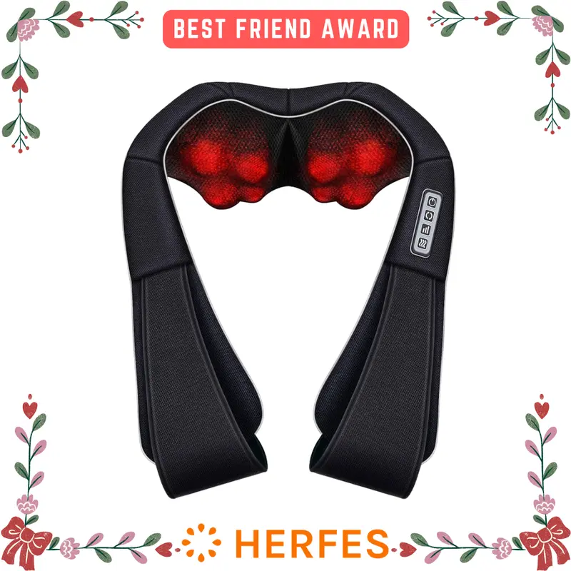 [Best Friend Special] Back Neck Shoulder Massager with Heat - Shiatsu Massager Adjustable Intensity Daily Relaxing Plug-in Comfort Lightweight TikTokShopStockUp
